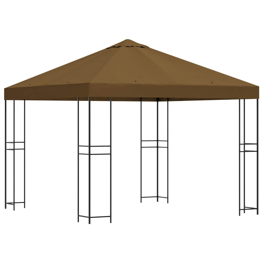 Pavillon 3 x 3 m Gråbrun Polyester og Stål 190 gsm
