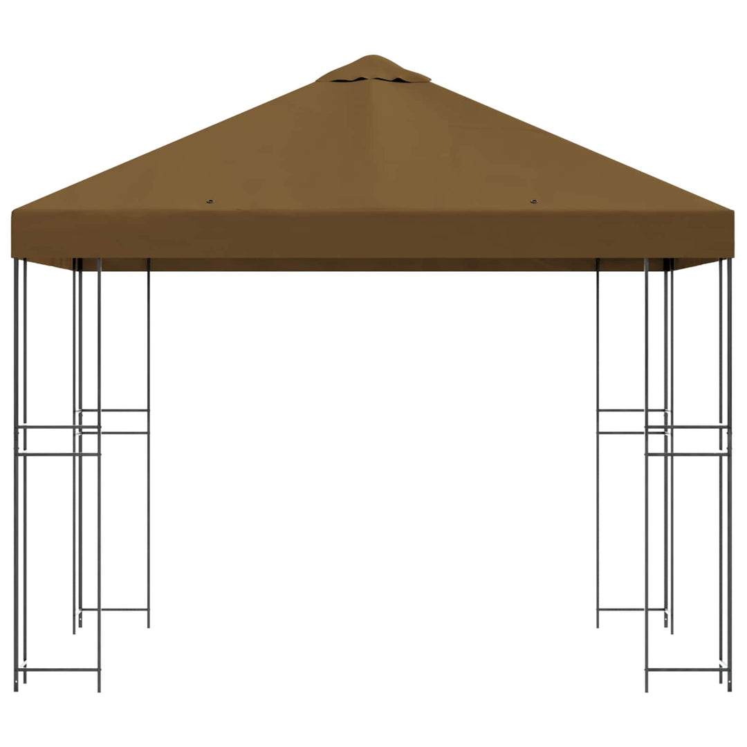 Pavillon 3 x 3 m Gråbrun Polyester og Stål 190 gsm