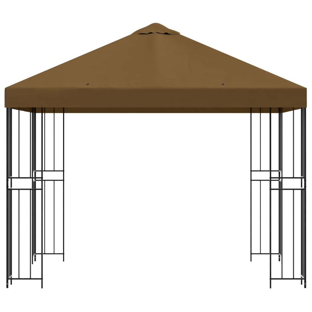 Pavillon 3 x 3 m Gråbrun Polyester og Stål 190 gsm
