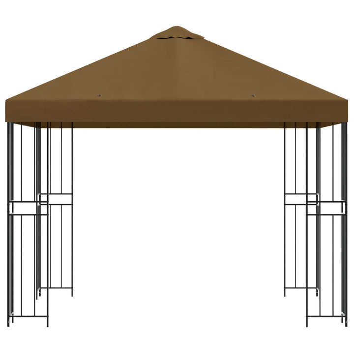 Pavillon 3 x 3 m Gråbrun Polyester og Stål 190 gsm