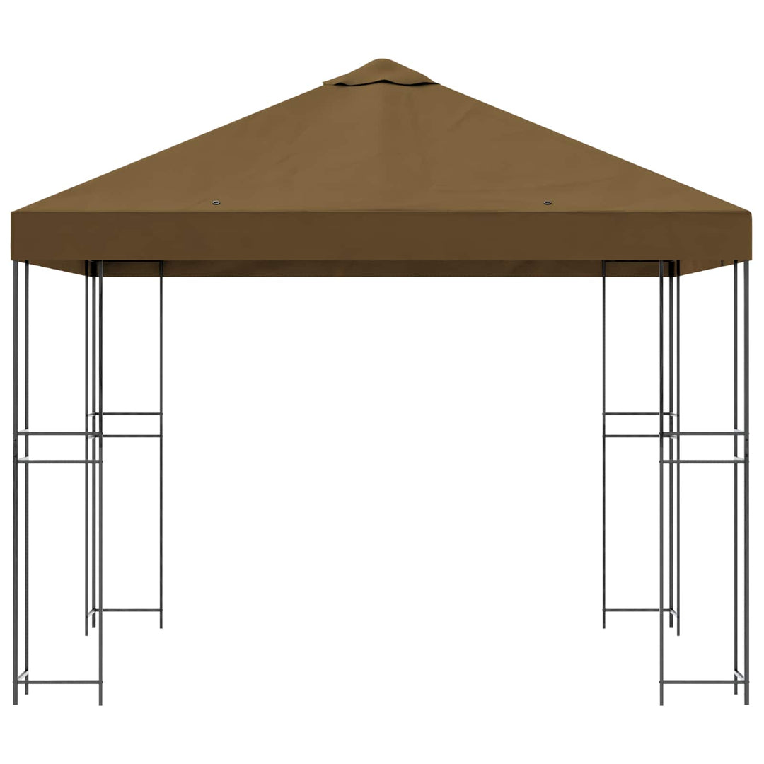 Pavillon 3 x 3 m Gråbrun Polyester og Stål 190 gsm