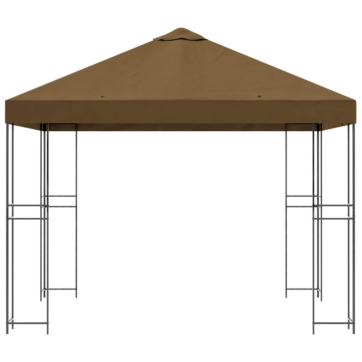 Pavillon 3 x 3 m Gråbrun Polyester og Stål 190 gsm