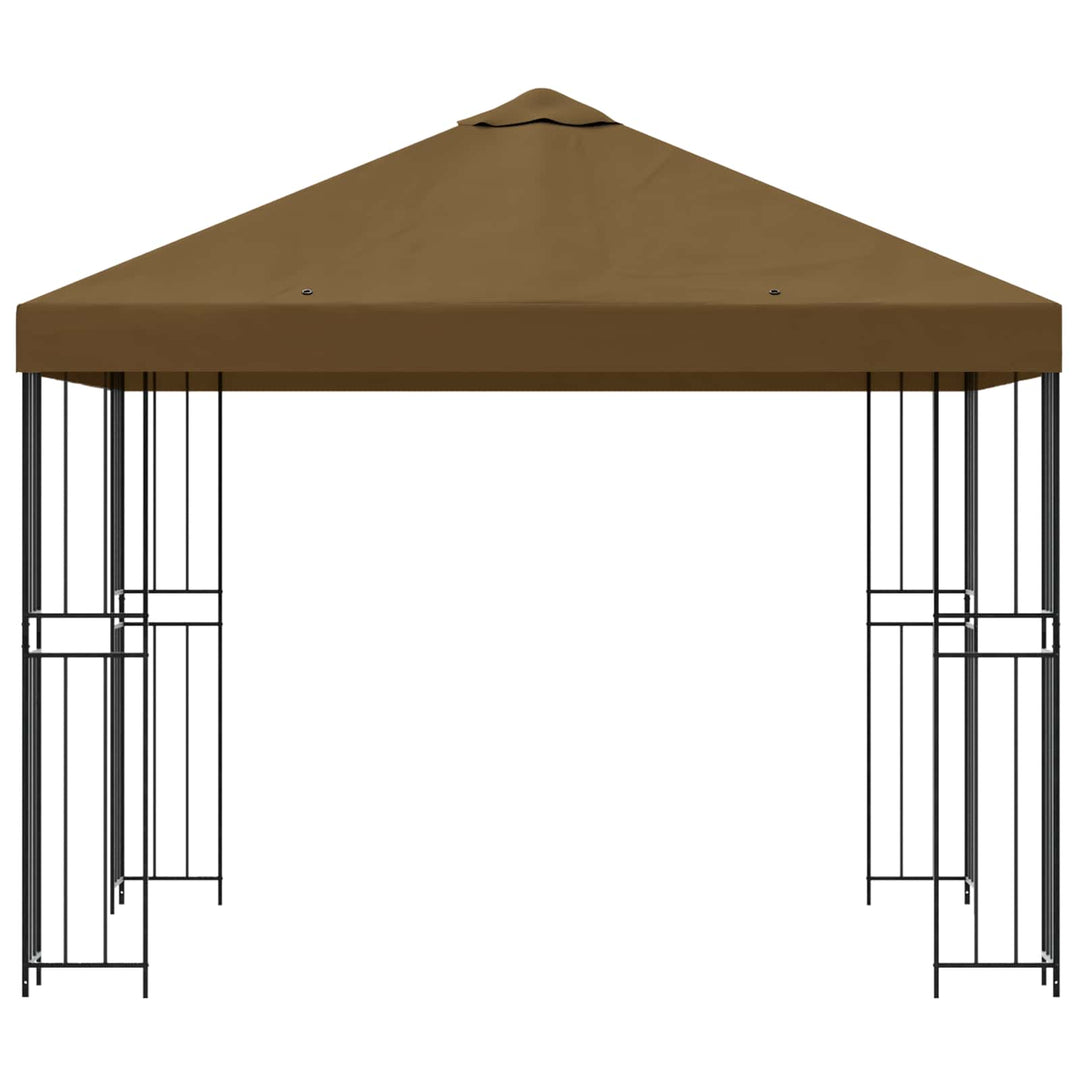 Pavillon 3 x 3 m Gråbrun Polyester og Stål 190 gsm