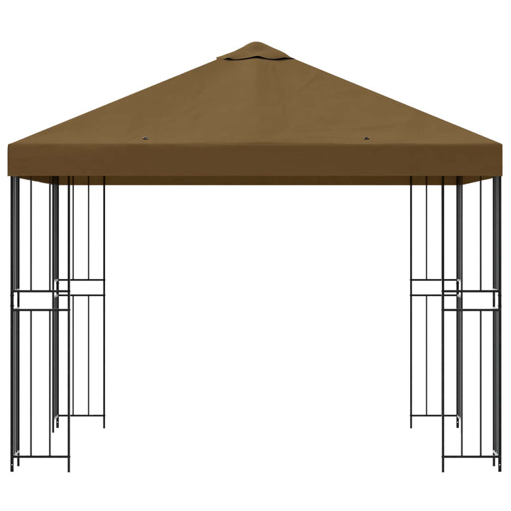 Pavillon 3 x 3 m Gråbrun Polyester og Stål 190 gsm