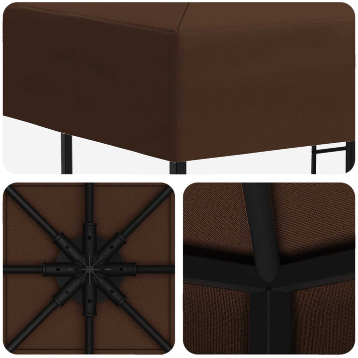 Pavillon 3 x 3 m Brun Polyester og Stål 190 gsm