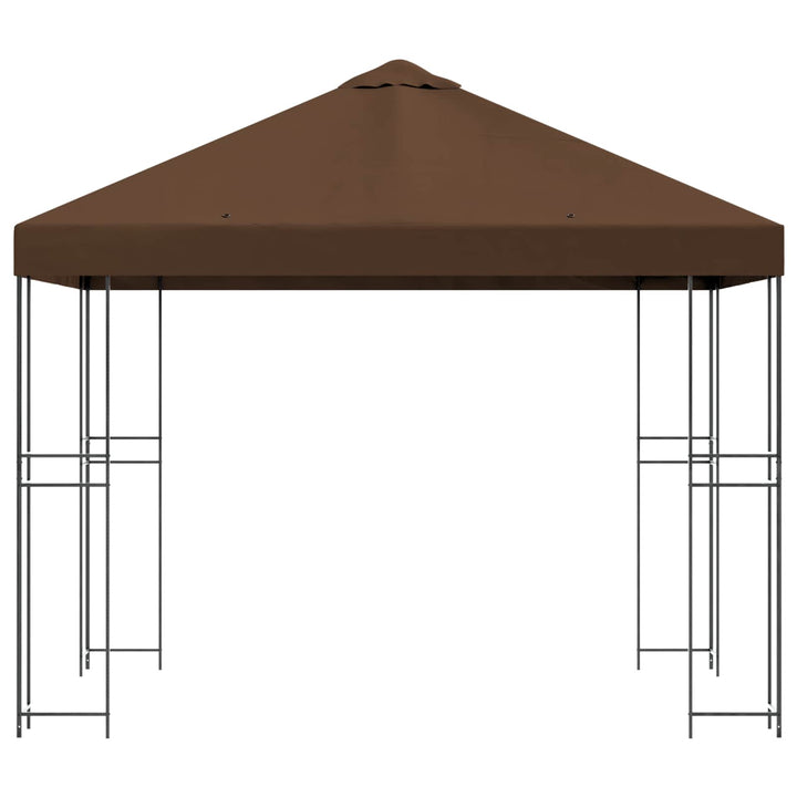 Pavillon 3 x 3 m Brun Polyester og Stål 190 gsm
