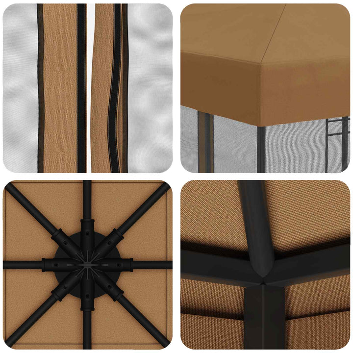 Havelæger med sidevægge 3 x 3 m Beige Polyester og Stål 190 gsm