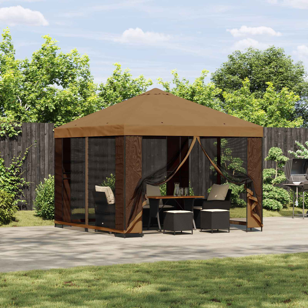 Havelæger med sidevægge 3 x 3 m Beige Polyester og Stål 190 gsm