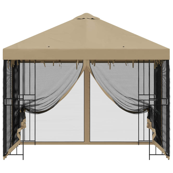 Havelæger med sidevægge 3 x 3 m Beige Polyester og Stål 190 gsm