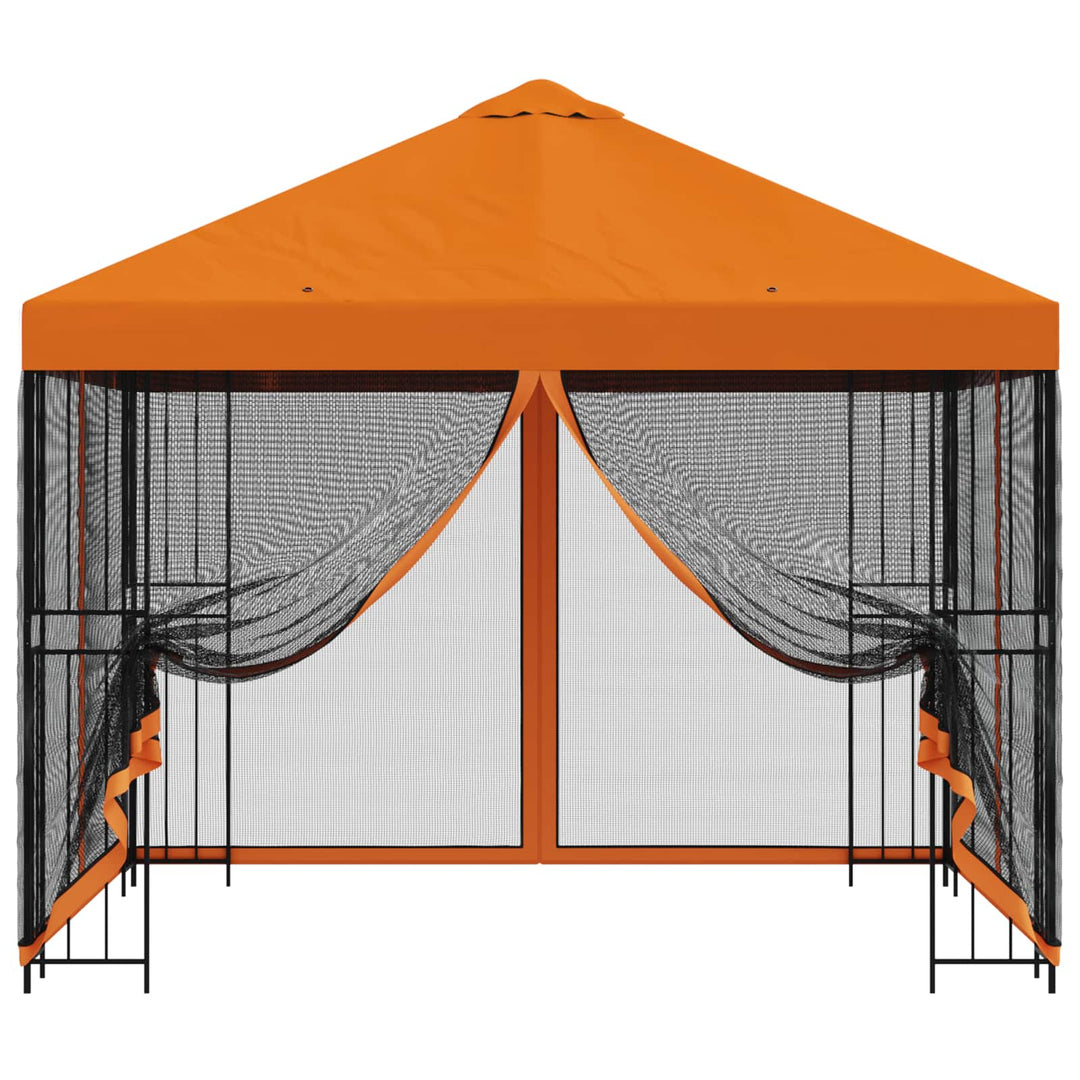 Havelæger med sidevægge 3 x 3 m Orange Polyester og Stål