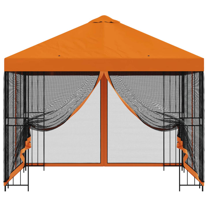 Havelæger med sidevægge 3 x 3 m Orange Polyester og Stål