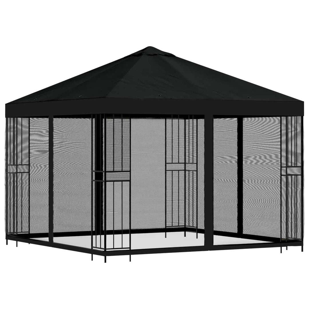 Havelæger med sidevægge 3 x 3 m Sort Polyester og Stål 190 gsm