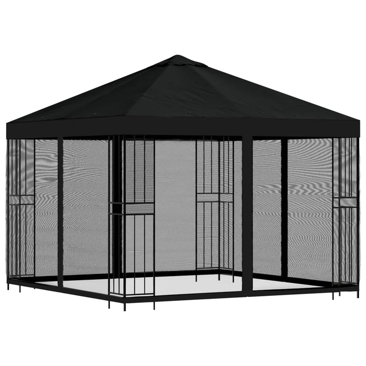 Havelæger med sidevægge 3 x 3 m Sort Polyester og Stål 190 gsm