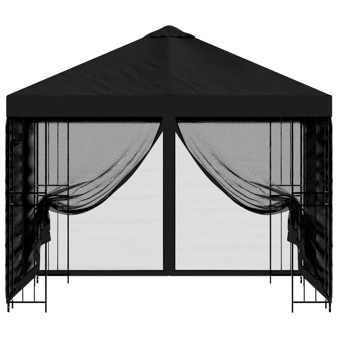 Havelæger med sidevægge 3 x 3 m Sort Polyester og Stål 190 gsm