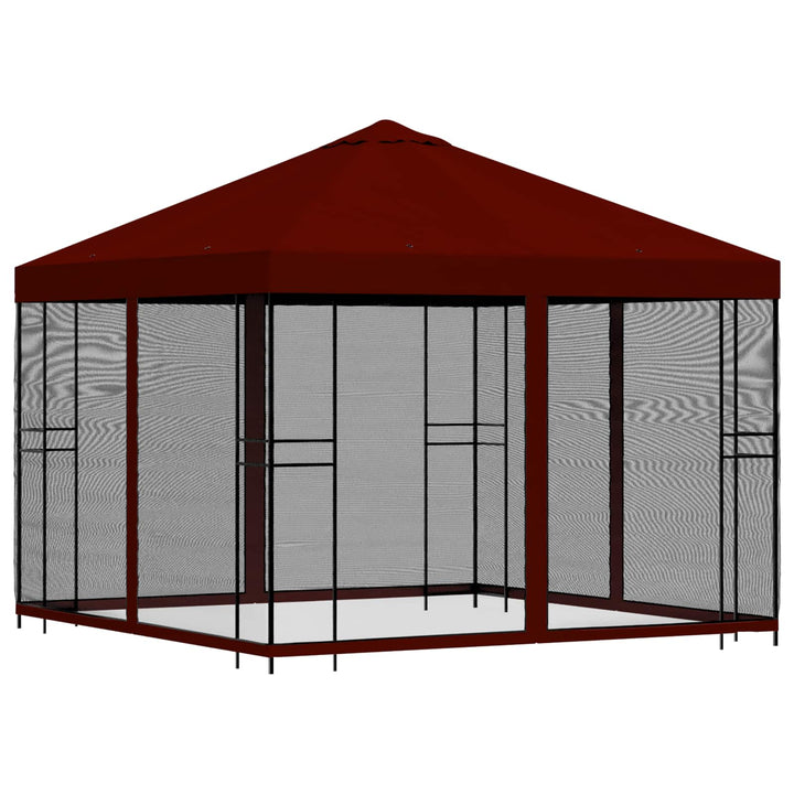 Havelæger med sidevægge 3 x 3 m Bordeaux Polyester og Stål