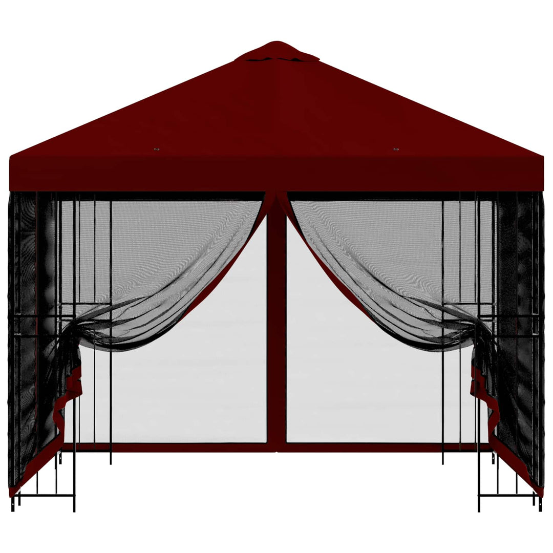 Havelæger med sidevægge 3 x 3 m Bordeaux Polyester og Stål