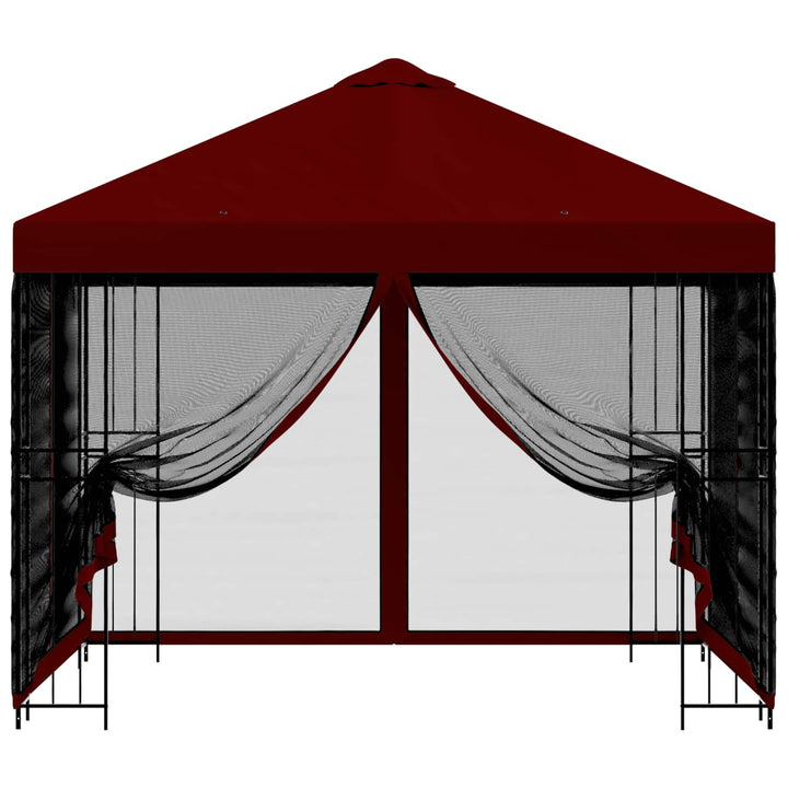 Havelæger med sidevægge 3 x 3 m Bordeaux Polyester og Stål