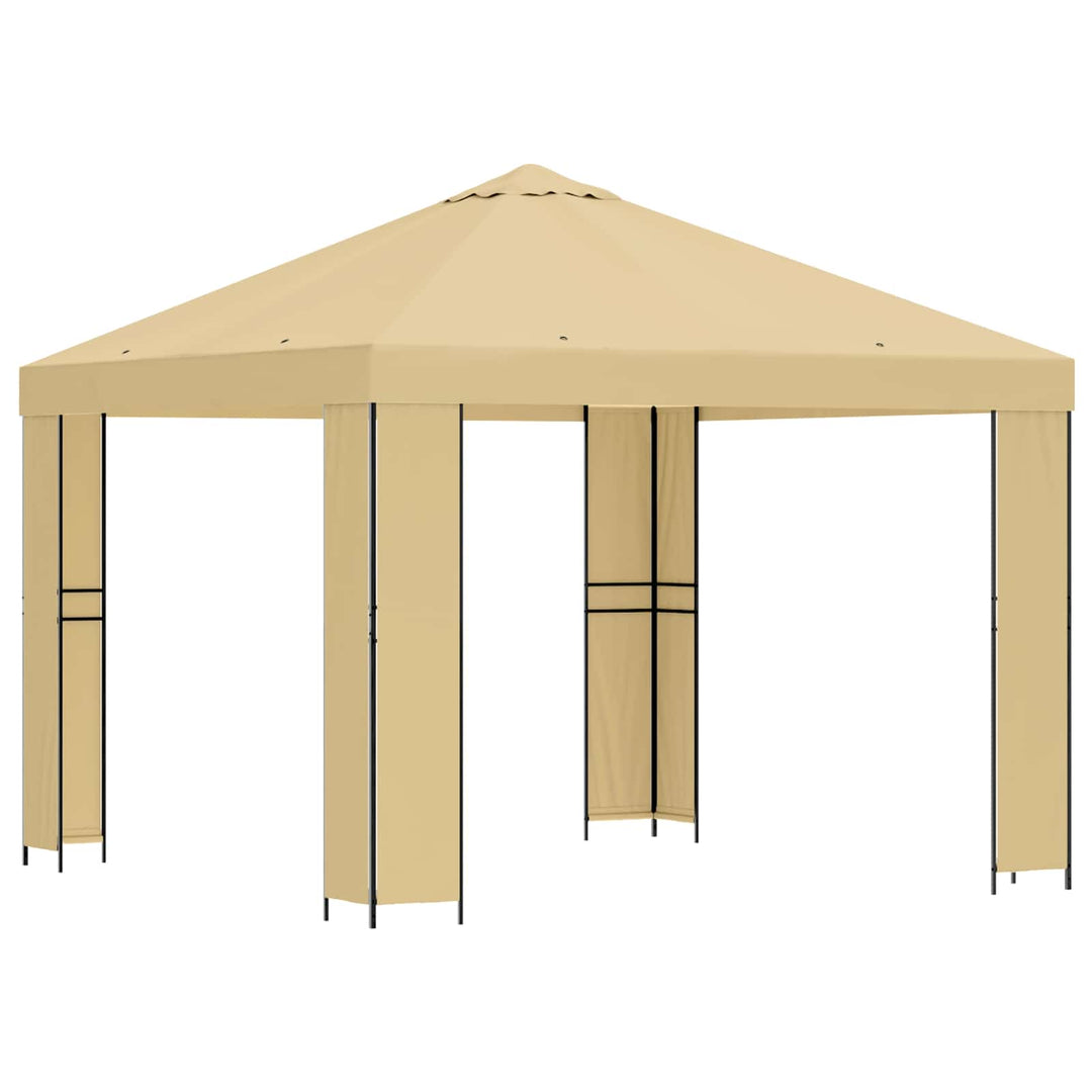 Pavillon 3 x 3 m Cremefarvet Polyester og Stål 190 gsm