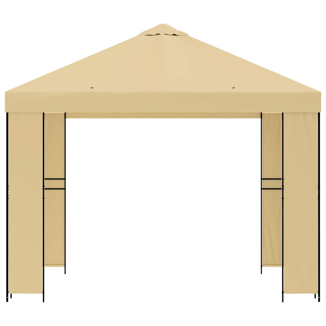 Pavillon 3 x 3 m Cremefarvet Polyester og Stål 190 gsm
