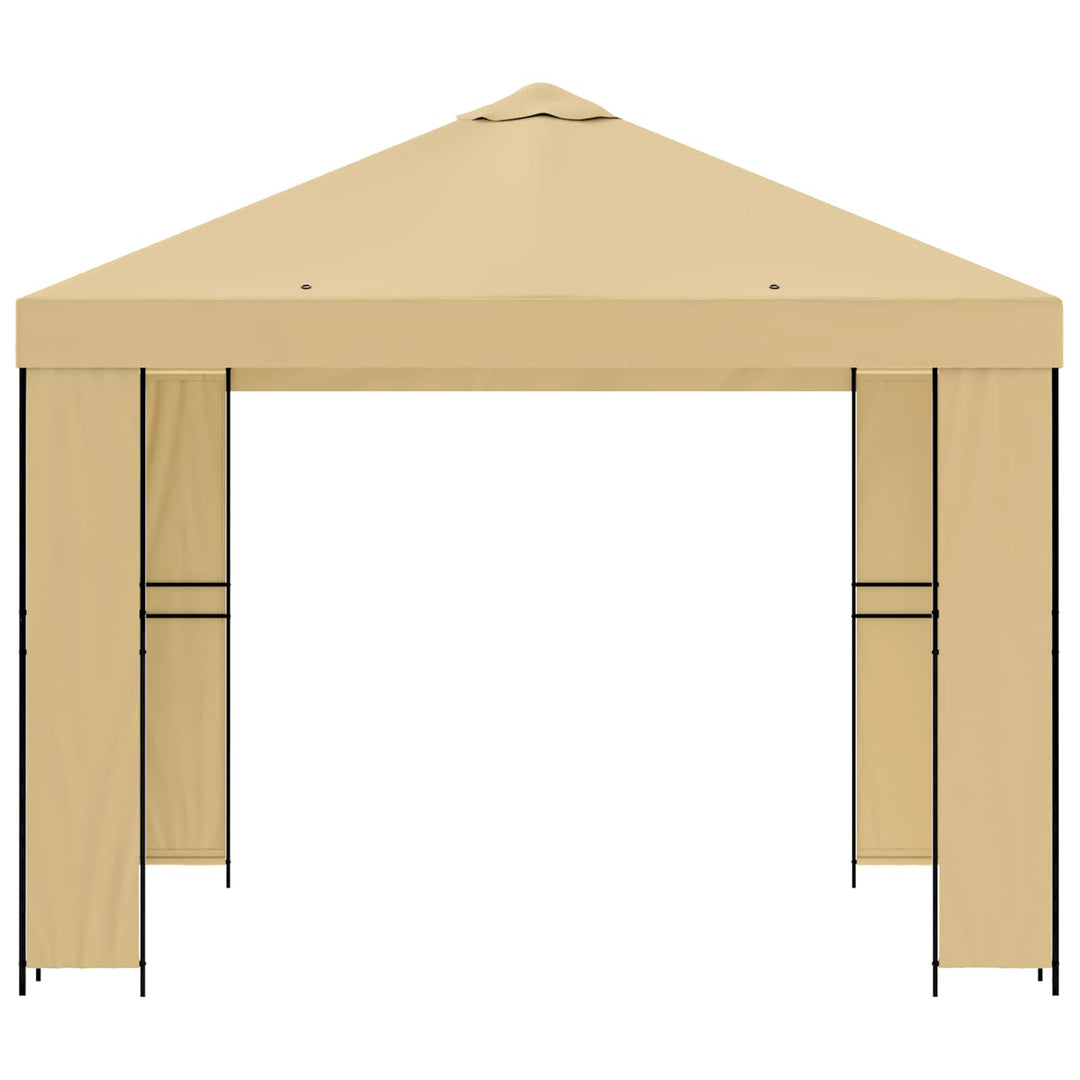 Pavillon 3 x 3 m Cremefarvet Polyester og Stål 190 gsm