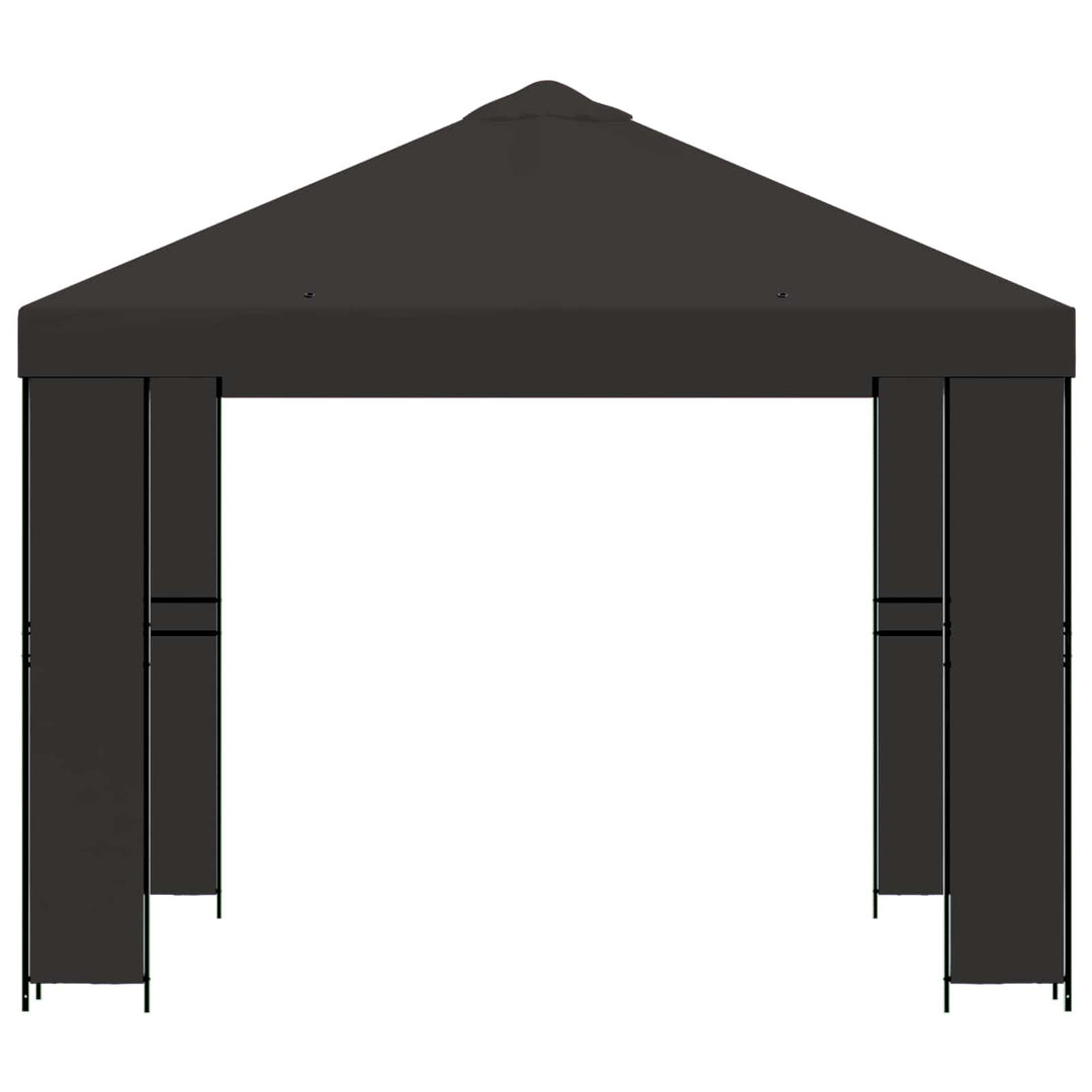Pavillon 3 x 3 m Antracit Polyester og Stål 190 gsm