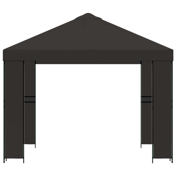 Pavillon 3 x 3 m Antracit Polyester og Stål 190 gsm