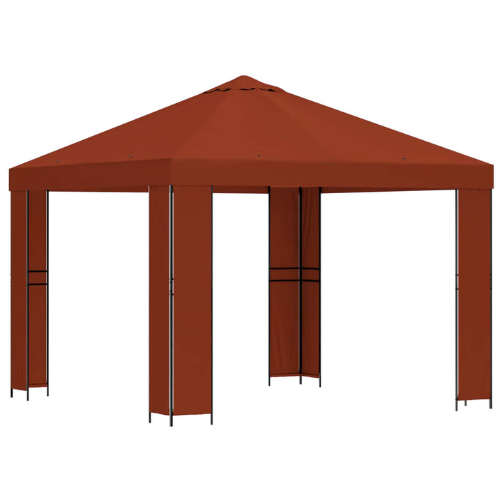 Pavillon 3 x 3 m Terrakotta Polyester og Stål 190 gsm