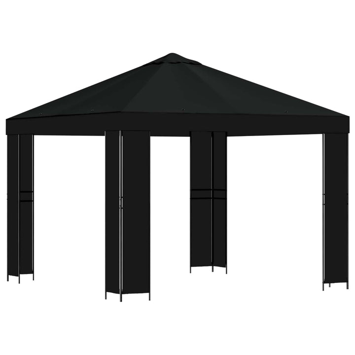 Pavillon 3 x 3 m Sort Polyester og Stål 190 gsm