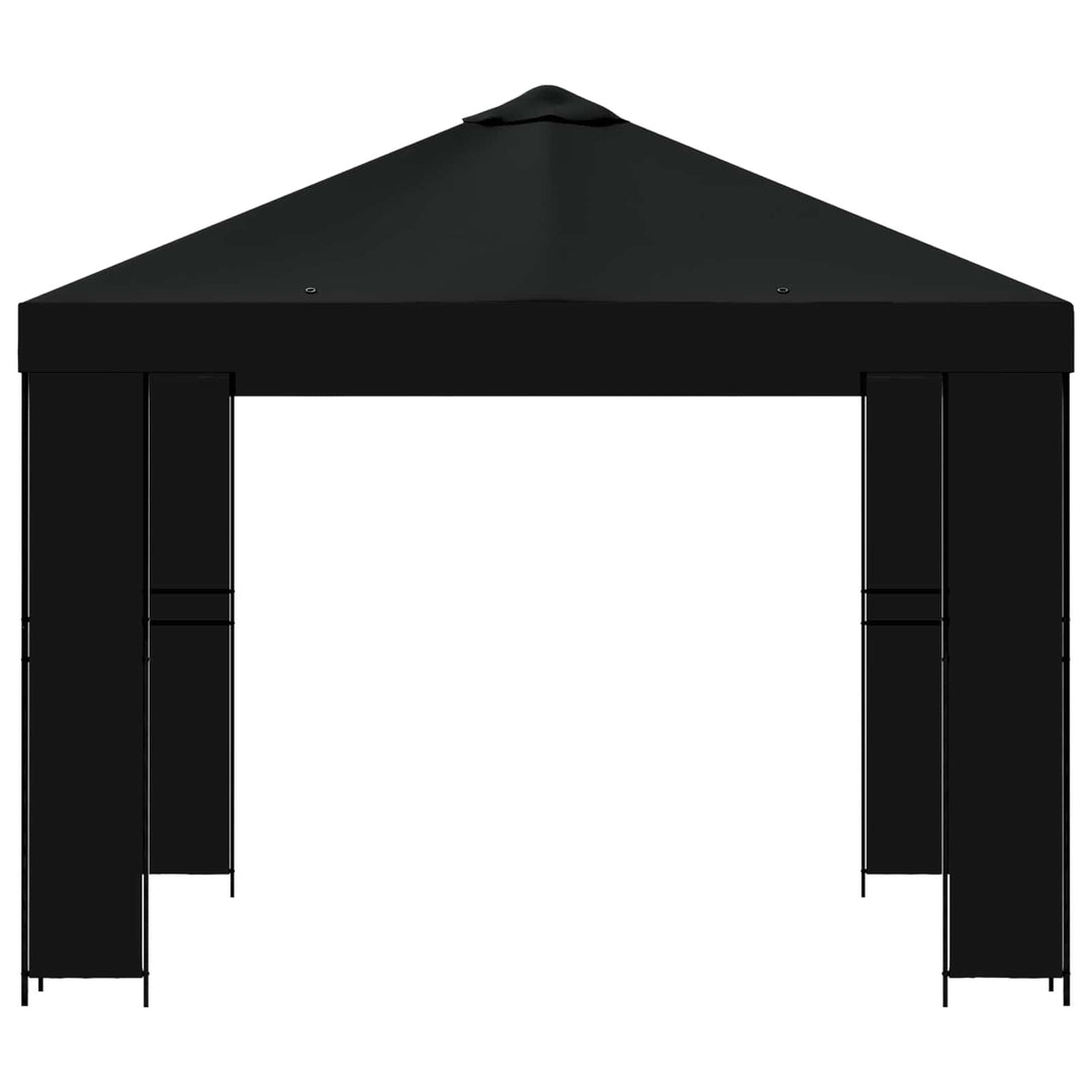 Pavillon 3 x 3 m Sort Polyester og Stål 190 gsm