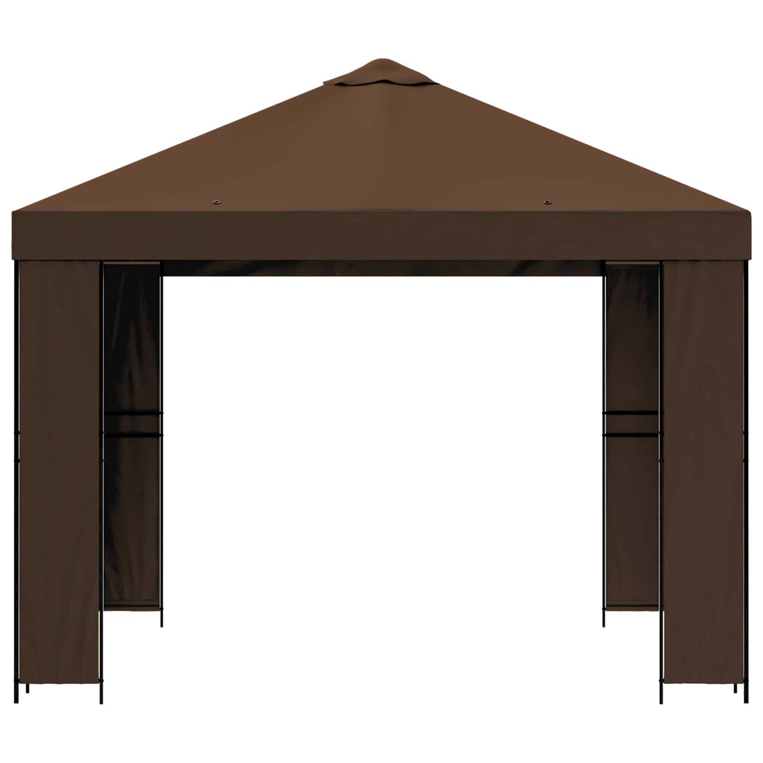 Pavillon 3 x 3 m Brun Polyester og Stål 190 gsm