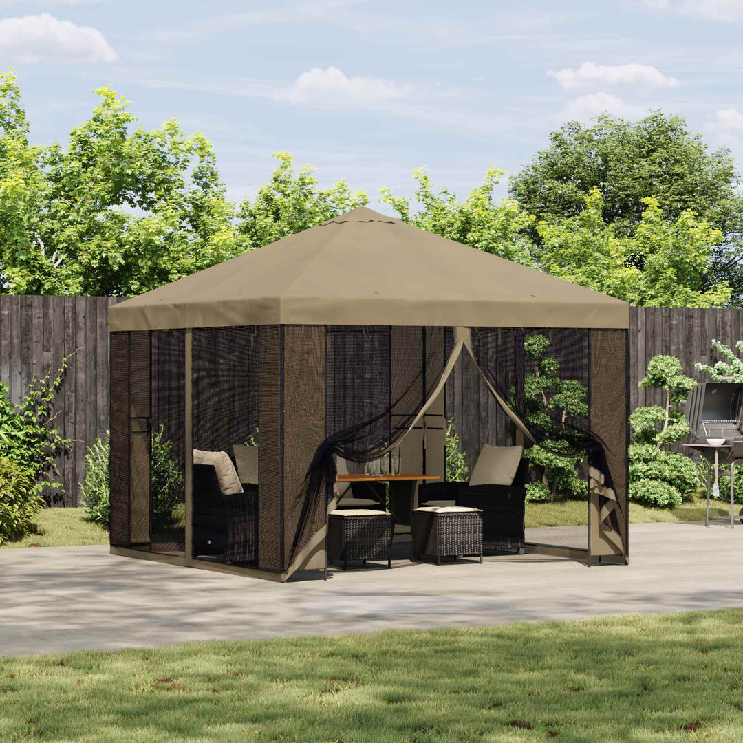 Havelæger med sidevægge 3 x 3 m Beige Polyester og Stål 190 gsm