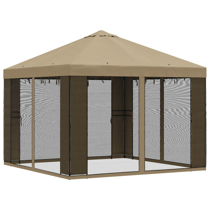 Havelæger med sidevægge 3 x 3 m Beige Polyester og Stål 190 gsm