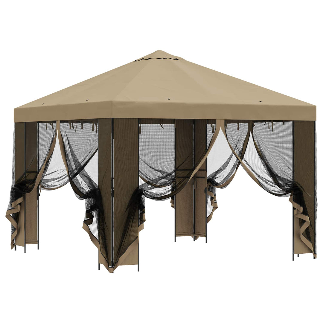 Havelæger med sidevægge 3 x 3 m Beige Polyester og Stål 190 gsm