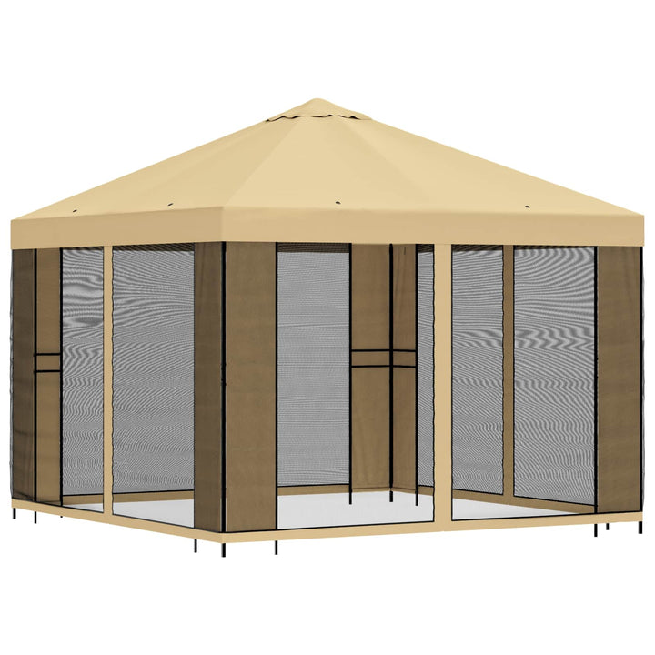 Havelæger med sidevægge 3 x 3 m Cremefarvet Polyester og Stål