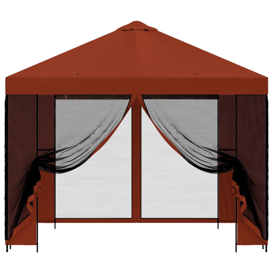 Havelæger med sidevægge 3 x 3 m Terrakotta Polyester og Stål