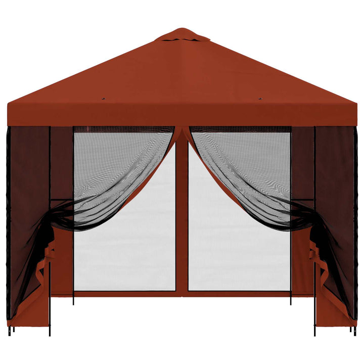 Havelæger med sidevægge 3 x 3 m Terrakotta Polyester og Stål