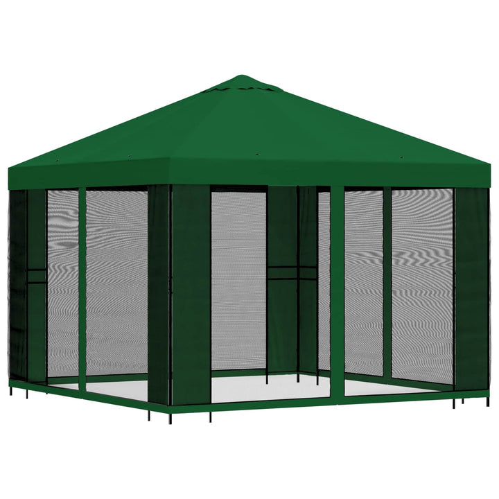 Havelæger med sidevægge 3 x 3 m Grøn Polyester og Stål 190 gsm