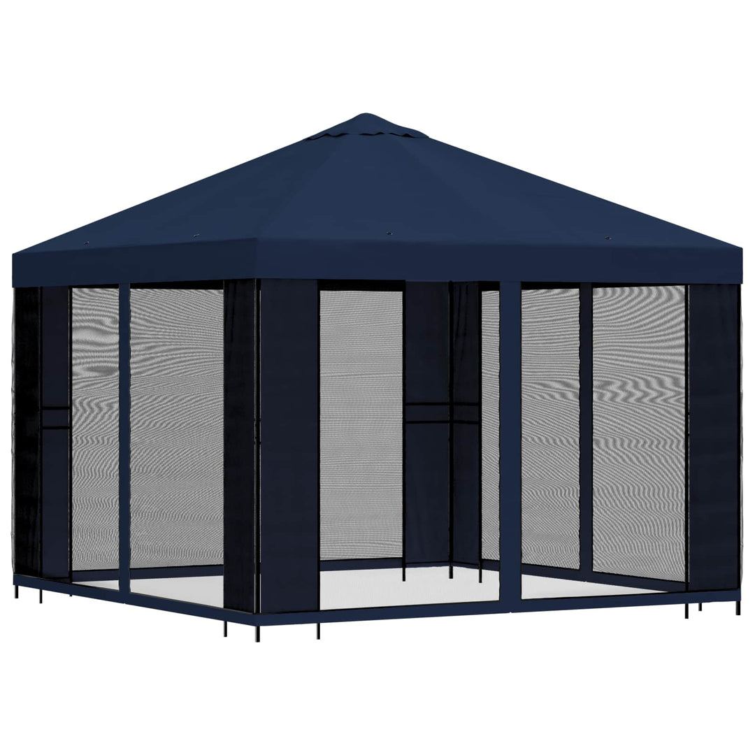 Havelæger med sidevægge 3 x 3 m Blå Polyester og Stål 190 gsm