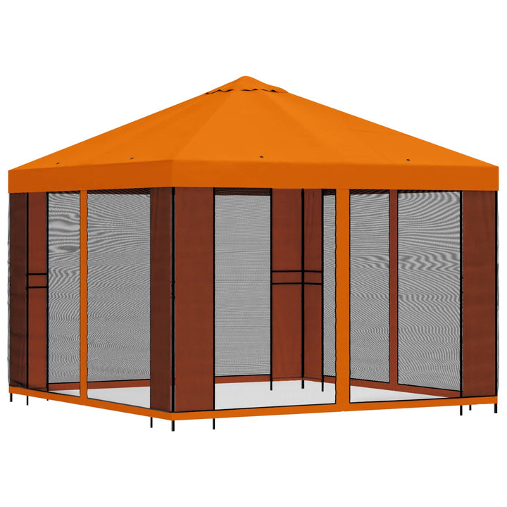 Havelæger med sidevægge 3 x 3 m Orange Polyester og Stål