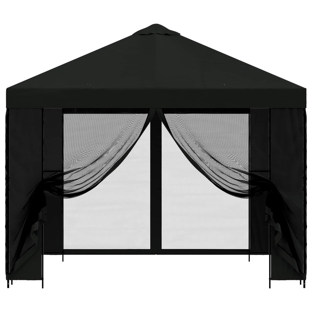 Havelæger med sidevægge 3 x 3 m Sort Polyester og Stål 190 gsm