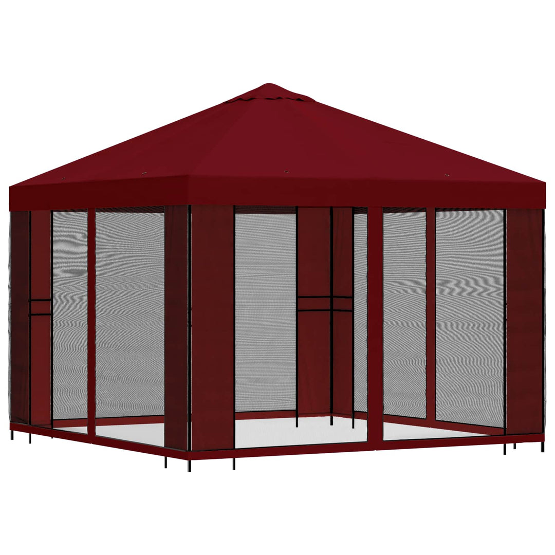 Havelæger med sidevægge 3 x 3 m Bordeaux Polyester og Stål