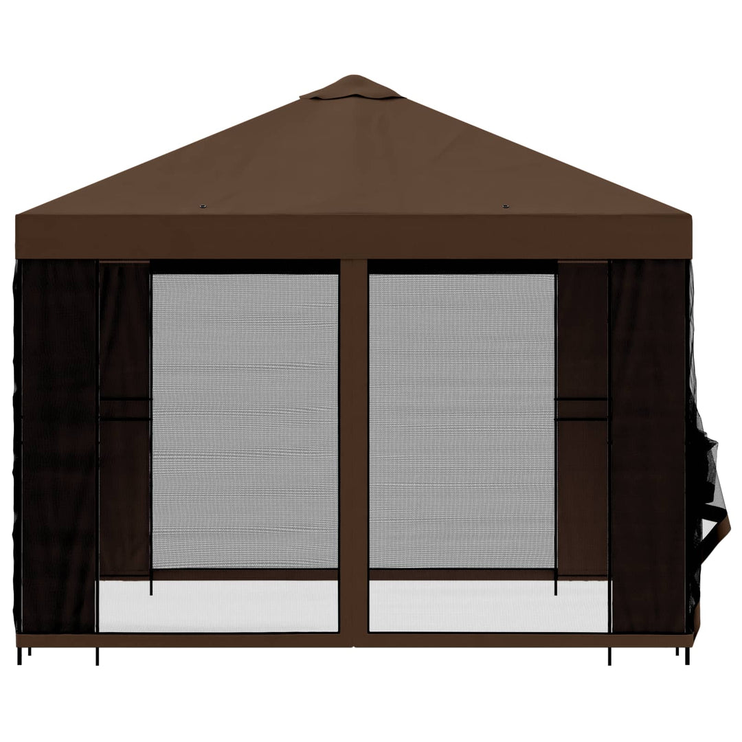 Havelæger med sidevægge 3 x 3 m Brun Polyester og Stål 190 gsm
