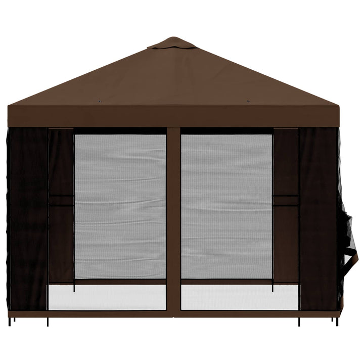 Havelæger med sidevægge 3 x 3 m Brun Polyester og Stål 190 gsm