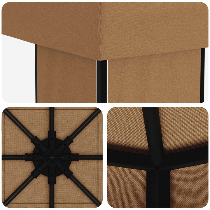 Pavillon 4 × 3 m Beige Polyester og Stål 190 gsm
