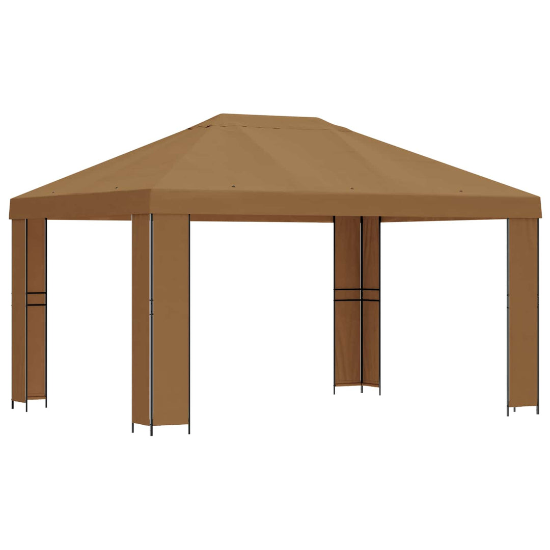 Pavillon 4 × 3 m Beige Polyester og Stål 190 gsm