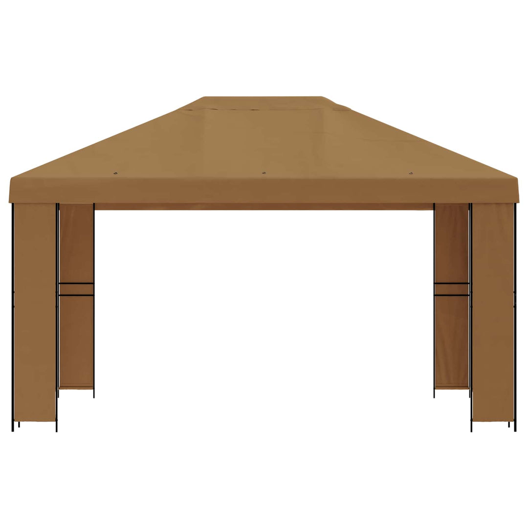 Pavillon 4 × 3 m Beige Polyester og Stål 190 gsm