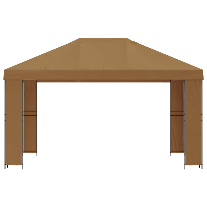 Pavillon 4 × 3 m Beige Polyester og Stål 190 gsm