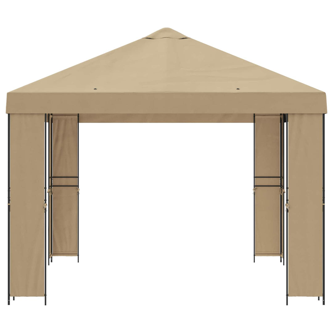 Pavillon 4 × 3 m Beige Polyester og Stål 190 gsm