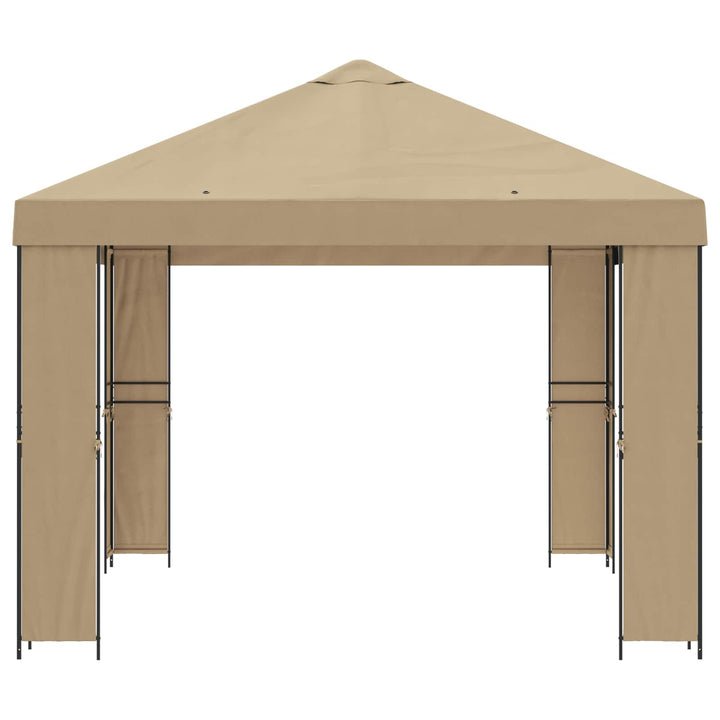 Pavillon 4 × 3 m Beige Polyester og Stål 190 gsm