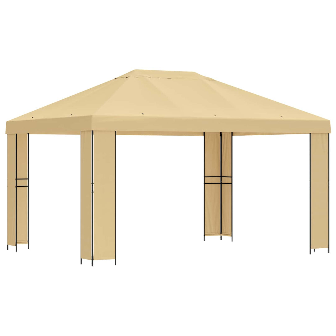 Pavillon 4 × 3 m Cremefarvet Polyester og Stål 190 gsm